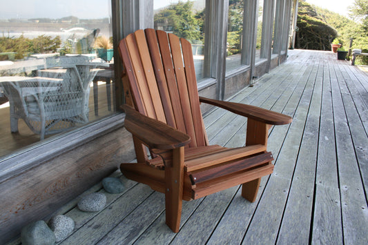 Western Red Cedar Adirondack Chair on an outdoor deck
