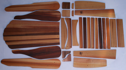 Chair kit components from the set laid out before assembly